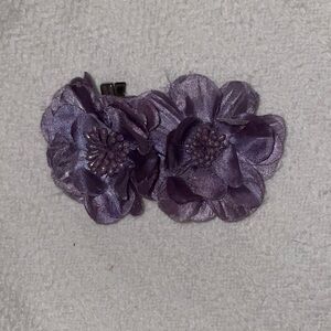 Purple Floral Hair Clips